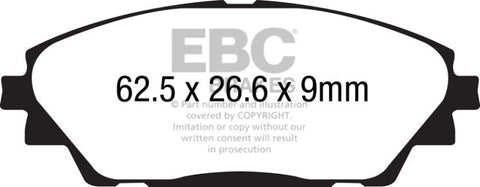 EBC 14+ Mazda 3 2.0 (Japan Build) Yellowstuff Front Brake Pads - DP42185R