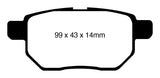 EBC 09-10 Pontiac Vibe 1.8 Redstuff Rear Brake Pads - DP31947C