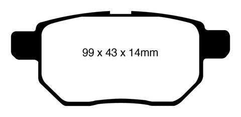 EBC 11+ Lexus CT200h 1.8 Hybrid Greenstuff Rear Brake Pads - DP21947