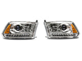 Raxiom 09-18 Dodge RAM 1500 LED Halo Headlights w/ Swtchbck Turn Signals- Chrome Hsng (Clear Lens) - R111519