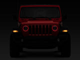 Raxiom 18-22 Jeep Wrangler JL/JT Axial 9-Inch LED Headlights w/RGB Halo- Black Housing (Clear Lens) - J142668