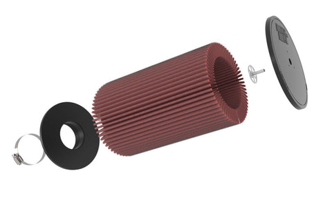 K&N Universal Round Clamp-On Air Filter 3-1/2in FLG  8in B, 7in T W/STUD, 12-1/2in H - RU-5165