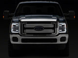 Raxiom 11-16 Ford F-250 Super Duty LED Projector Headlights - Chrome Housing (Clear Lens) - SD3621