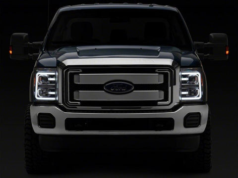 Raxiom 11-16 Ford F-250 Super Duty LED Projector Headlights - Chrome Housing (Clear Lens) - SD3621