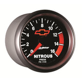 Autometer GM Bowtie Black 2-1/16in 0-1600 PSI Nitrous Pressure - Digital Stepper Motor - 3674-00406