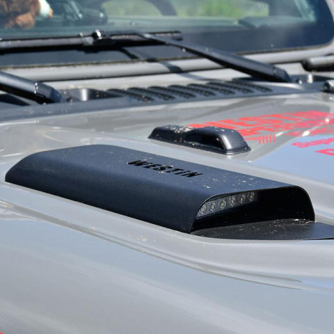 Westin 18-20 Jeep Wrangler JL 2dr LED Hood Scoops - Textured Black - 62-41115