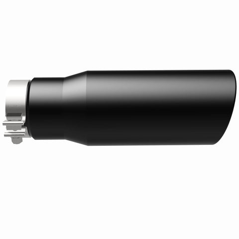 MagnaFlow Tip Stainless Black Coated Single Wall Round Single Outlet 5in Dia 3.5in Inlet 14.5in L - 35237
