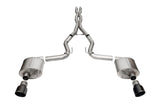 Corsa 24+ Ford MustangGT Sport Cat-Back Ex.Sys 3.0in Dual Rear Exit w/4.5in Blk PVD Pro Series Tips - 21254BLK