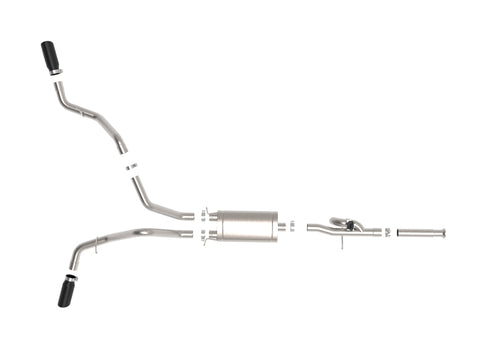 aFe Gemini XV 3in 304 SS Cat-Back Exhaust 09-18 GM Trucks V6-4.3/V8-4.8/5.3L w/ Black Tips - 49-34131-B