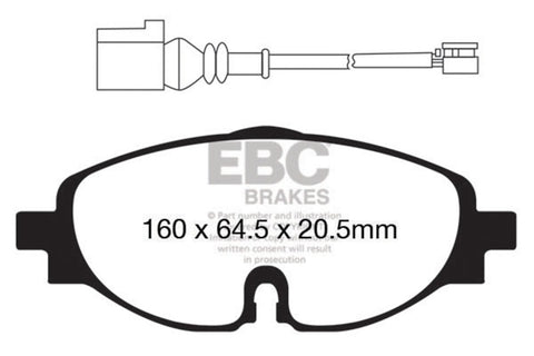 EBC 14-20 Audi A3 1.8T Bluestuff Front Brake Pads - DP52150NDX