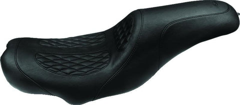 Mustang 96-03 Harley Sportster 3.3 Gal Vintage Touring-XIS 1PC Seat - Blackl - 75733