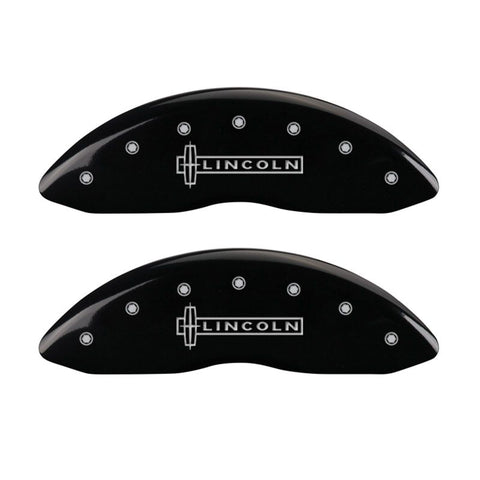 MGP 4 Caliper Covers Engraved Fr Lincoln Rr Star Logo Blk Finish Silver Char 17 Lincoln Continental - 36024SLC1BK