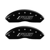 MGP 4 Caliper Covers Engraved Front & Rear Gen 5/RS Black finish silver ch - 14240SRS5BK