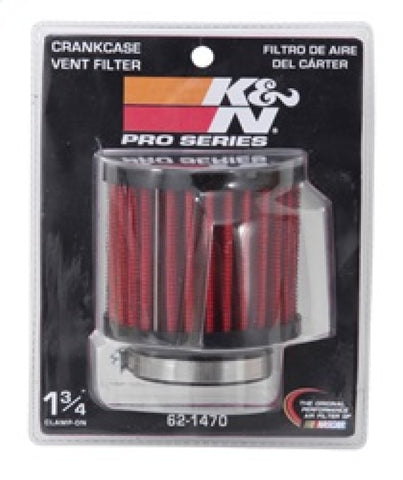 K&N 1.75 inch Vent 3 inch D 2.5 inch H Air Filter - Rubber Top - 62-1470