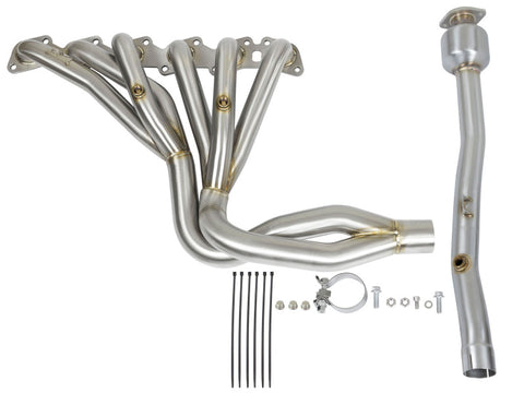 aFe Power Twisted Steel Long Tube Header & Connection Pipes (Street Series) 01-16 Nissan Patrol - 48-36105-YC