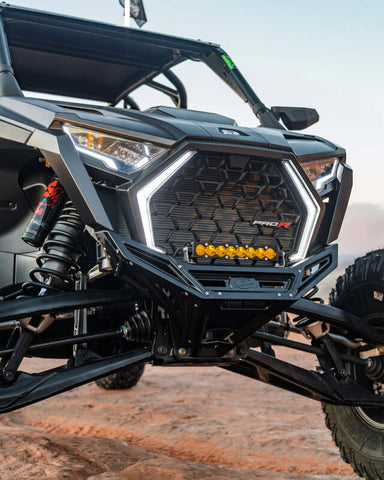 Elektric Offroad 2022-2025 Polaris Rzr Pro R/ Pro S/Turbo R Billet Front Winch Bumper Anodized Black - FWB610030