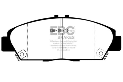 EBC 92-96 Honda Prelude 2.2 Ultimax2 Front Brake Pads - UD568