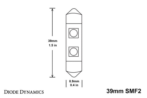 Diode Dynamics 39mm SMF2 LED Bulb - Blue (Single) - DD0088S