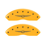 MGP 4 Caliper Covers Engraved Front & Rear Style 1/Chrysler Wing Yellow finish black ch - 32021SCW1YL