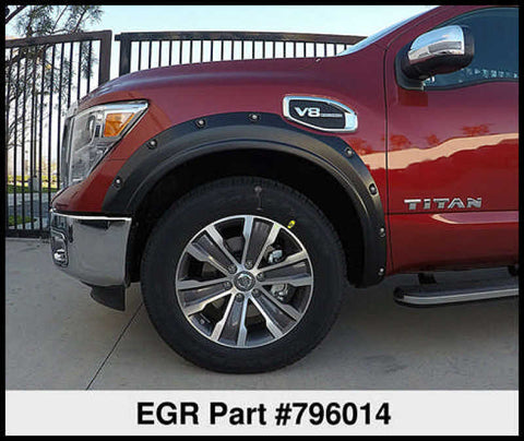 EGR 17-23 Nissan Titan Traditional Bolt-On Look Fender Flareswith Fender Badge Set Of 4 - 796014