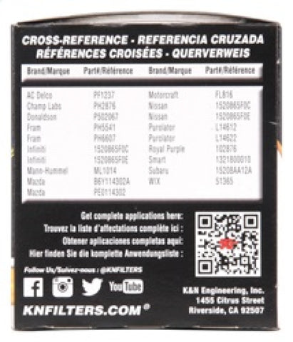 K&N 03-07 Mitsubishi Lancer Wrench-Off Oil Filer - HP-1008