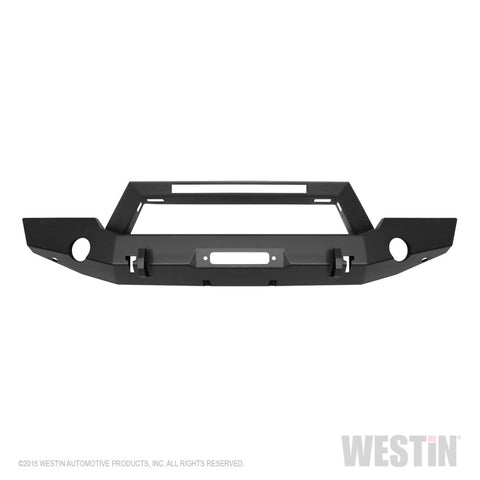Westin 18-20 Jeep Wrangler WJ2 Full Width Front Bumper w/LED Light Bar Mount Textured Black - 59-80125