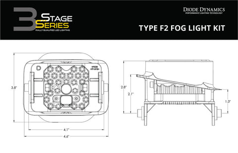 Diode Dynamics SS3 Sport Type F2 Kit ABL - Yellow SAE Fog - DD7013
