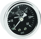 Bikers Choice Black Face Liquid Filled Oil Pressure Gauge 0-60 Psi 1/8 NPT - 210079