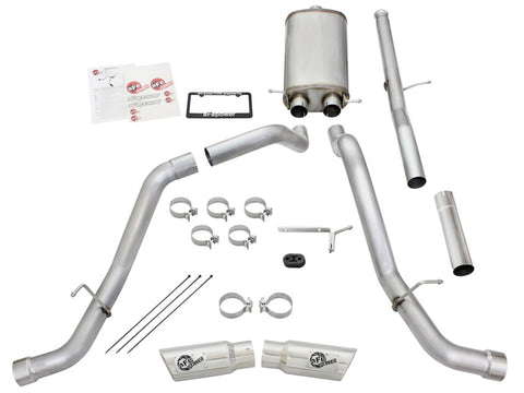 aFe Mach Force-XP Exhaust 3in Cat-Back SS 14-15 GM 1500 Trucks 4.3L/5.3L Dual Split w/ Polished Tip - 49-44057-P