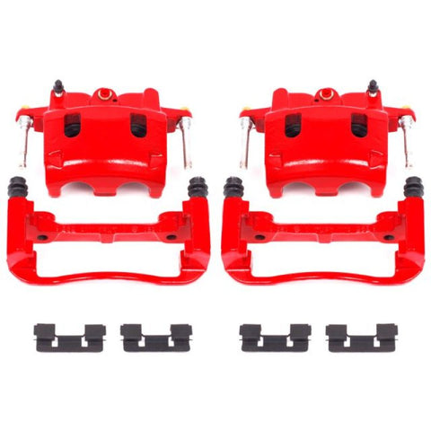 Power Stop 04-06 Infiniti QX56 Front Red Calipers w/Brackets - Pair - S2982