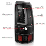 ANZO 1999-2002 Chevy Silverado 1500 LED Taillights Plank Style Black w/Clear Lens - 311330