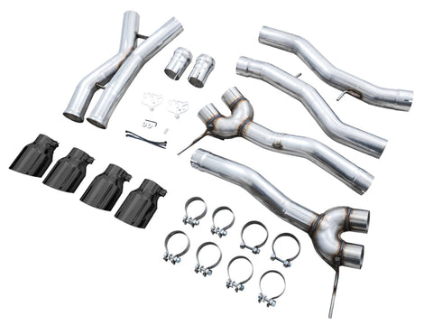 AWE Tuning Track Edition Cat-Back Exhaust for BMW G8X M3/M4 - Diamond Black Tips - 3020-42482