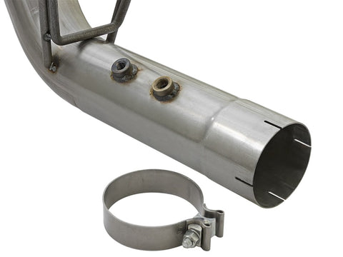 aFe Large Bore-HD 4in 409-SS DPF-Back Exhaust w/Dual Polished Tips 2017 GM Duramax V8-6.6L (td) L5P - 49-44086-P