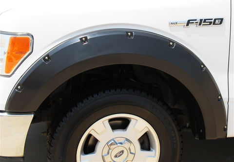 Lund 09-14 Ford F-150 (Ex Raptor) RX-Rivet Style Textured Elite Series Fender Flares - Black (2 Pc.) - RX312TA