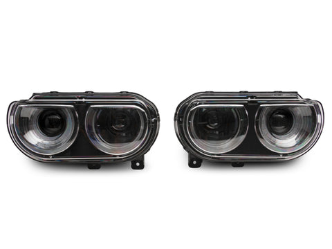 Raxiom 08-14 Dodge Challenger Halo Projctr Headlights w/Sequential Turn Signals-Blk Hsng(Clear Lens) - CH3761