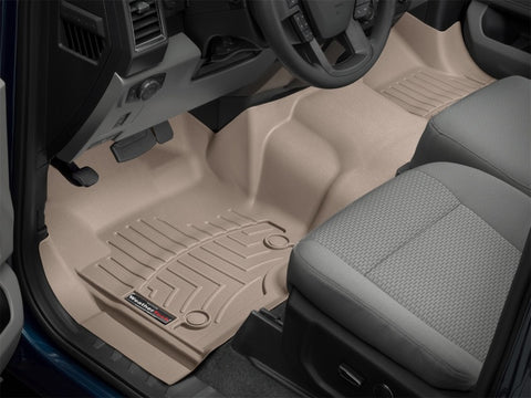 WeatherTech 17+ Ford F-250/F-350/F-450 Front FloorLiner - Tan (w/ First Row Bench Seats) - 4510321