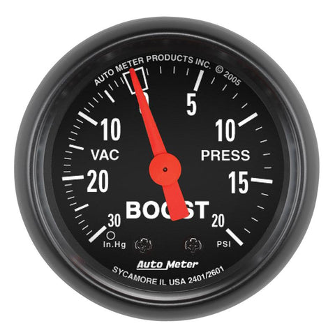 Autometer Z Series 52mm 20 PSI Mechanical Boost Vacuum Gauge - 2601
