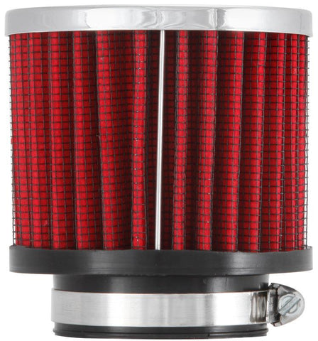 K&N 1.75in Flange ID x 3in OD x 2.5in H Chrome Finish Rubber Base Crankcase Vent Filter - 62-1480