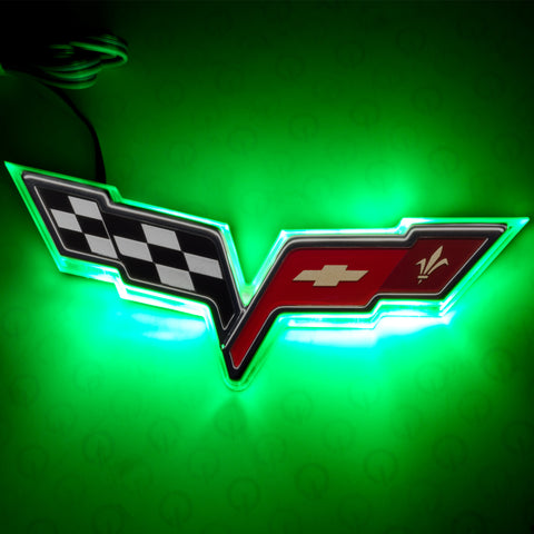 Oracle Chevrolet Corvette C6 Illuminated Emblem - Green - 3099-004