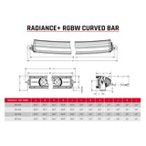 Rigid Industries Radiance+ Curved 20in. RGBW Light Bar - 320053