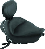 Mustang 04-21 Harley Sportster 3.3 Wide Stud Touring Solo Seat w/Driver Backrest - Black - 79439