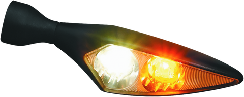 Kuryakyn Rhombus Front Right White/Amber Satin Black - 2541