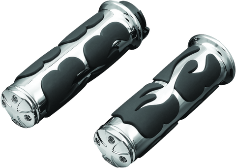 Kuryakyn ISO  Flame Grips  Dual Cable Chrome - 6260