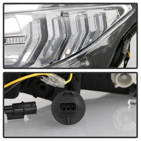 Spyder 16-18 Honda Civic 4Dr w/LED Seq Turn Sig Lights Proj Headlight - Chrome - PRO-YD-HC16-SEQ-C - 5086082