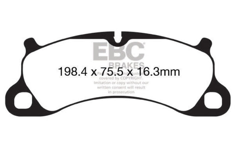 EBC 12-15 Porsche 911 (991) Carrera S 3.8L (Cast Iron Rotor Only) Bluestuff Front Brake Pads - DP52144NDX