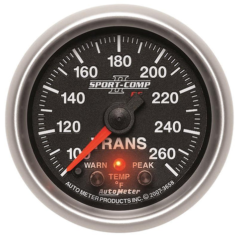 Autometer Elite 52.4mm 100-260F Transmission Temperature Peak & Warn w/ Electronic Control Gauge - 3658