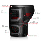 ANZO 2007-2013 Toyota Tundra LED Taillights Plank Style Black w/Smoke Lens - 311337