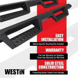 Westin 2019 Chevrolet Silverado / GMC Sierra 1500 Crew Cab Drop Nerf Step Bars - Textured Black - 56-14135