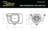 Diode Dynamics SS3 Sport Type Ram Horiz Kit ABL - Yellow SAE Fog - DD7077