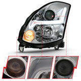 ANZO 2003-2007 Infiniti G35 Projector Headlight Plank Style Chrome (HID Compatible, No HID Kit ) - 121558
